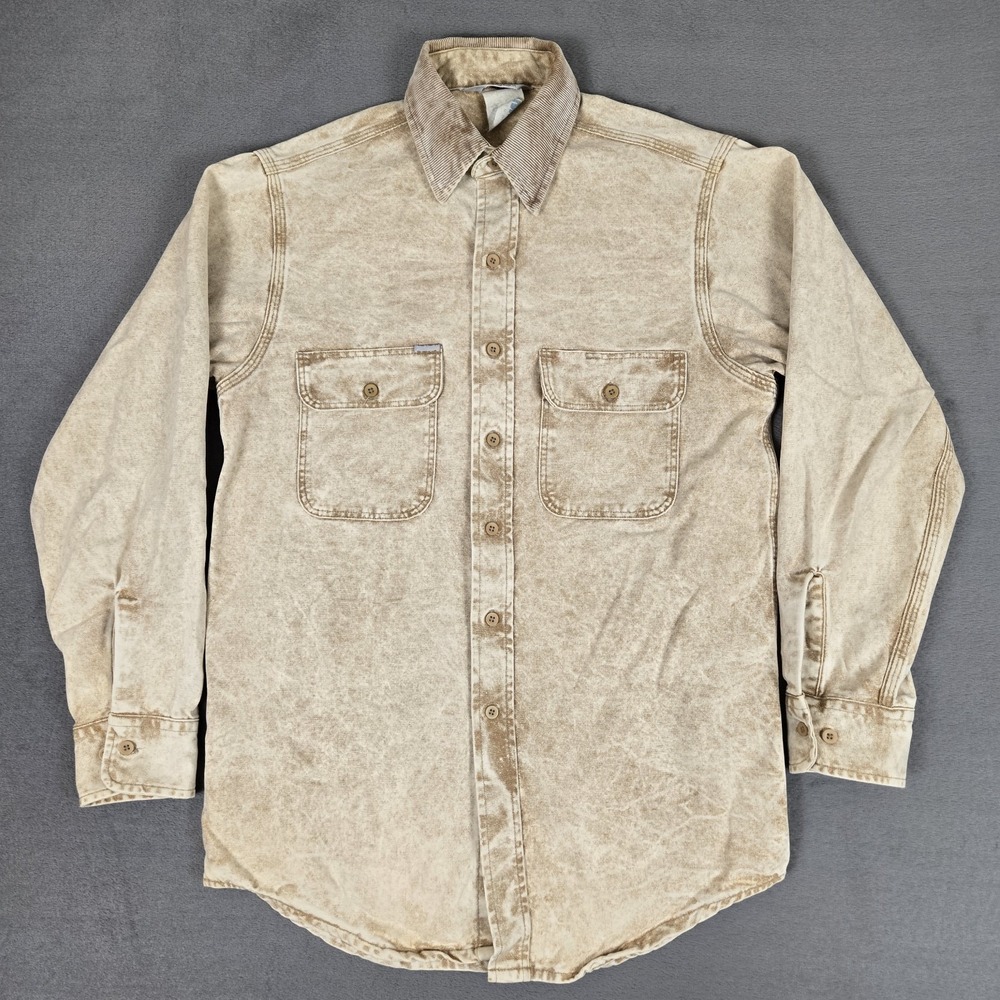 VTG Carhartt Rugged Outdoor Wear Shirt Mens Medium Denim Acid Wash Union USA - Picture 2 of 9